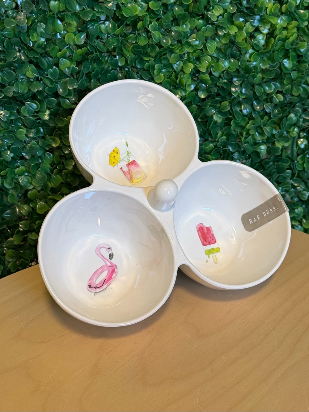 Rae Dunn 3 Compartment Snack Server